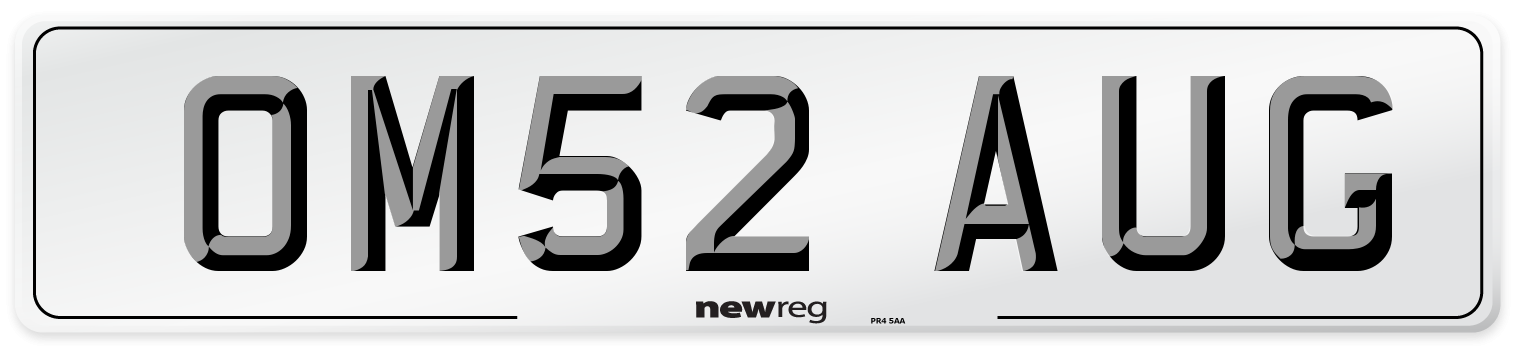 OM52 AUG Number Plate from New Reg